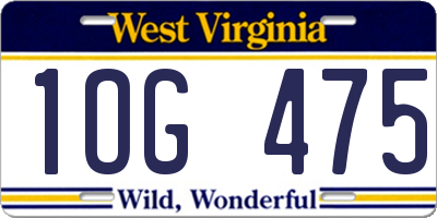 WV license plate 1OG475