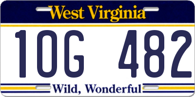 WV license plate 1OG482