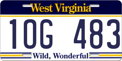 WV license plate 1OG483
