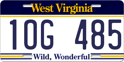 WV license plate 1OG485