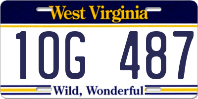 WV license plate 1OG487