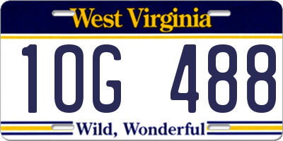 WV license plate 1OG488