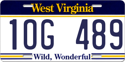WV license plate 1OG489