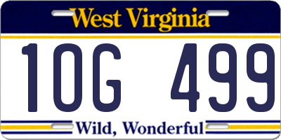 WV license plate 1OG499