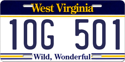 WV license plate 1OG501