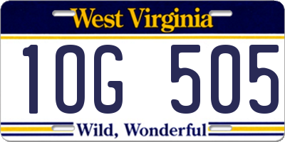 WV license plate 1OG505