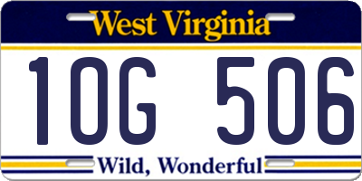 WV license plate 1OG506