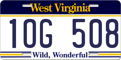 WV license plate 1OG508