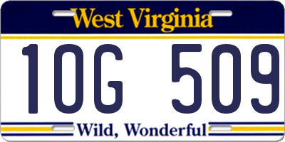WV license plate 1OG509