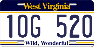 WV license plate 1OG520