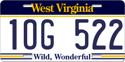 WV license plate 1OG522
