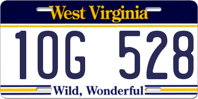 WV license plate 1OG528