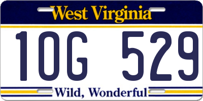 WV license plate 1OG529