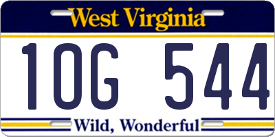 WV license plate 1OG544