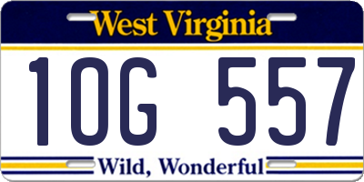WV license plate 1OG557