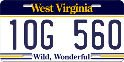 WV license plate 1OG560