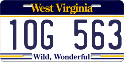 WV license plate 1OG563