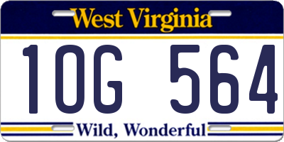 WV license plate 1OG564