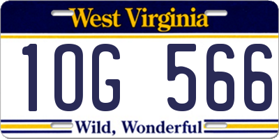 WV license plate 1OG566