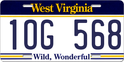 WV license plate 1OG568