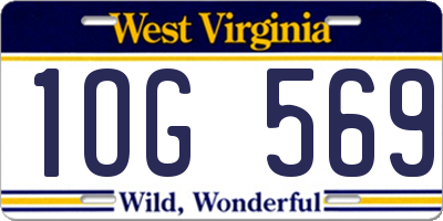 WV license plate 1OG569