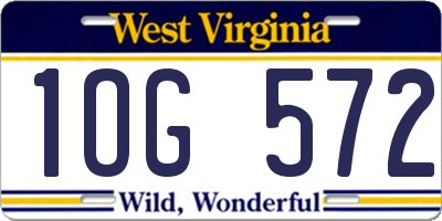 WV license plate 1OG572