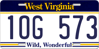WV license plate 1OG573