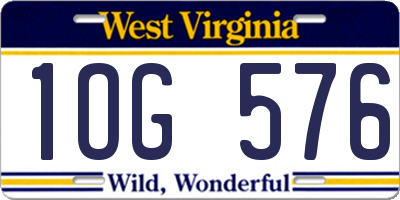 WV license plate 1OG576
