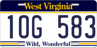 WV license plate 1OG583