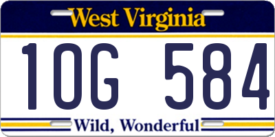 WV license plate 1OG584