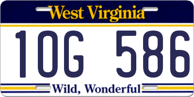 WV license plate 1OG586
