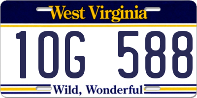 WV license plate 1OG588