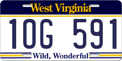 WV license plate 1OG591