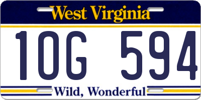 WV license plate 1OG594