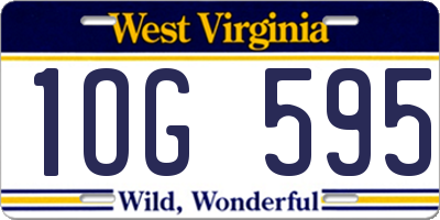 WV license plate 1OG595