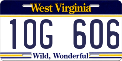 WV license plate 1OG606