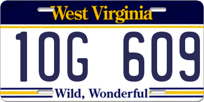 WV license plate 1OG609