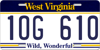 WV license plate 1OG610