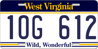 WV license plate 1OG612