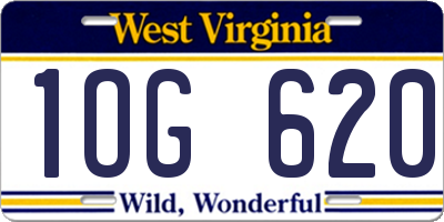 WV license plate 1OG620