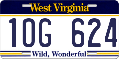 WV license plate 1OG624