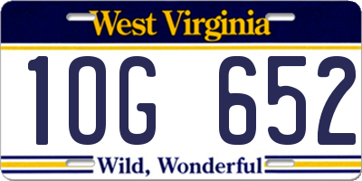 WV license plate 1OG652