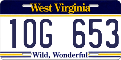 WV license plate 1OG653