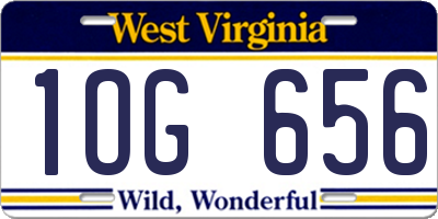 WV license plate 1OG656