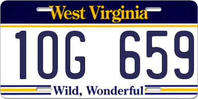 WV license plate 1OG659