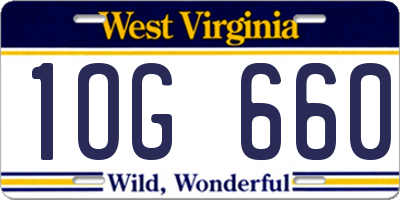 WV license plate 1OG660