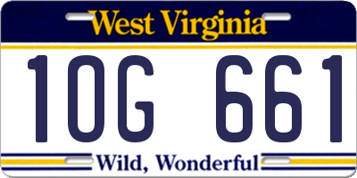 WV license plate 1OG661