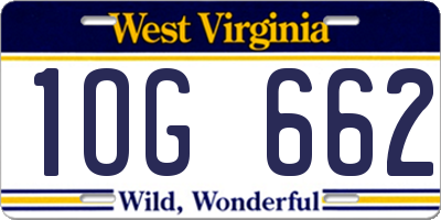WV license plate 1OG662