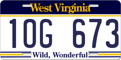WV license plate 1OG673