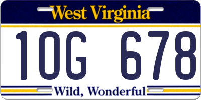 WV license plate 1OG678